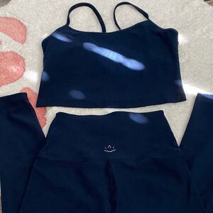 Beyond Yoga Dark Blue Sports Bra Set